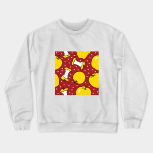 Yellow Apples with Polka Dots Crewneck Sweatshirt